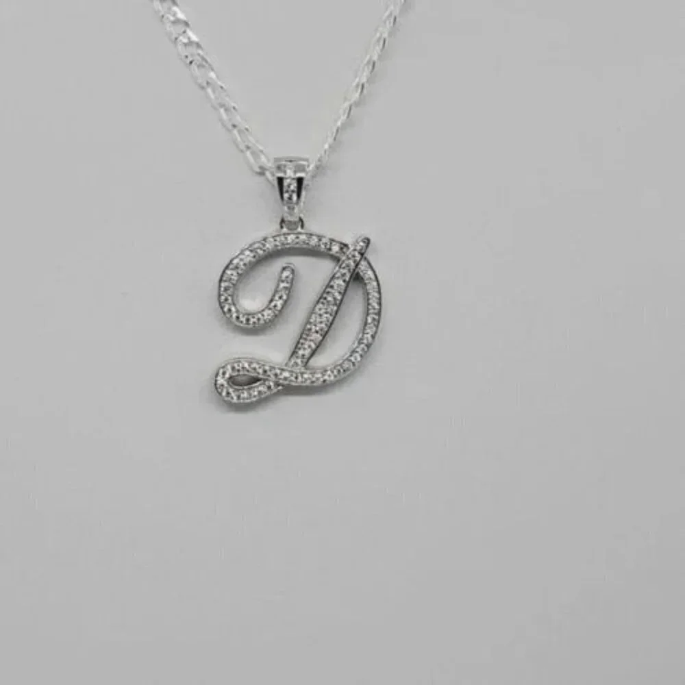 Brand New Sterling Silver 925 Letter D Necklace - Picture 5 of 5